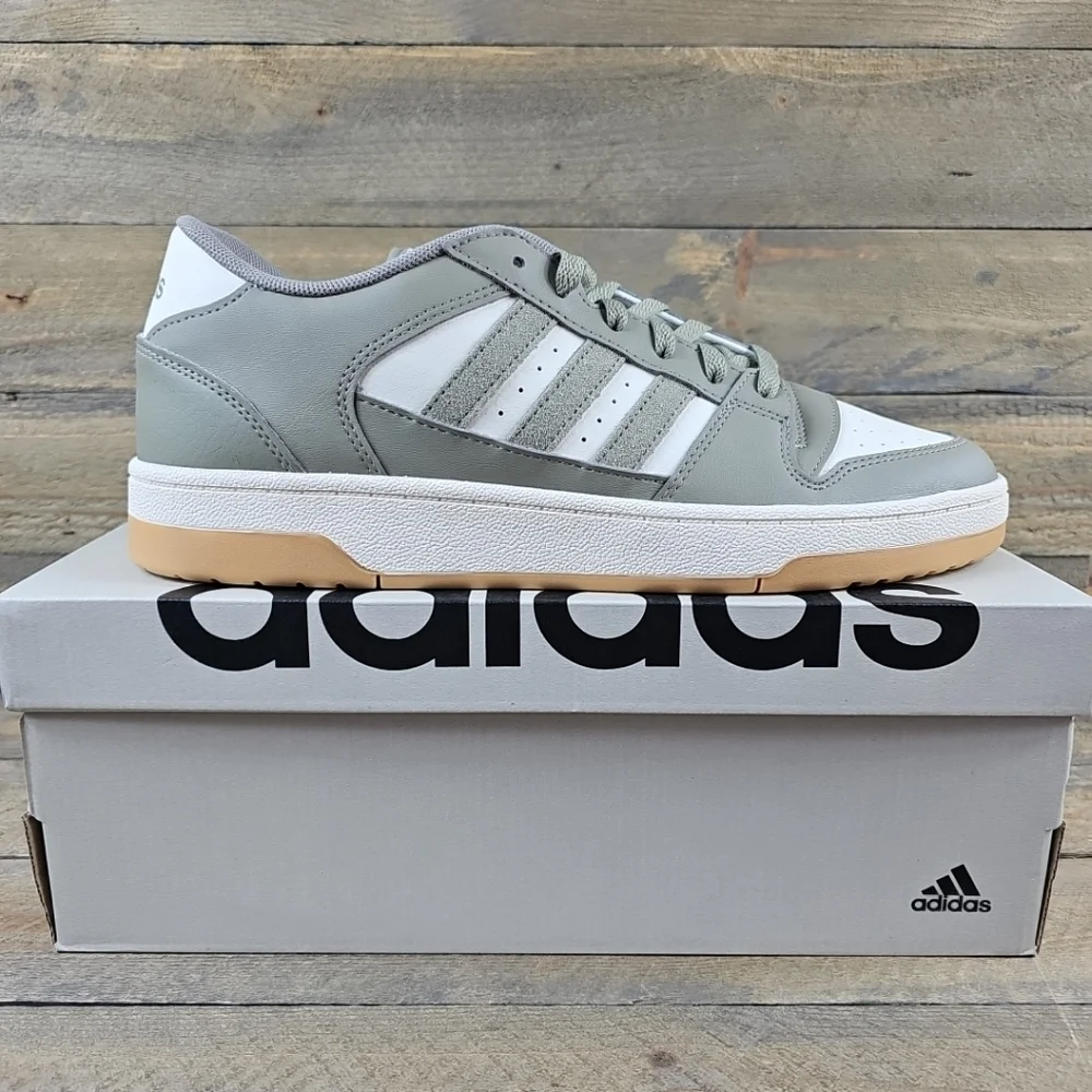 Adidas Men's Break Start Sportswear Athletic Shoes Green Pebble Chalk White